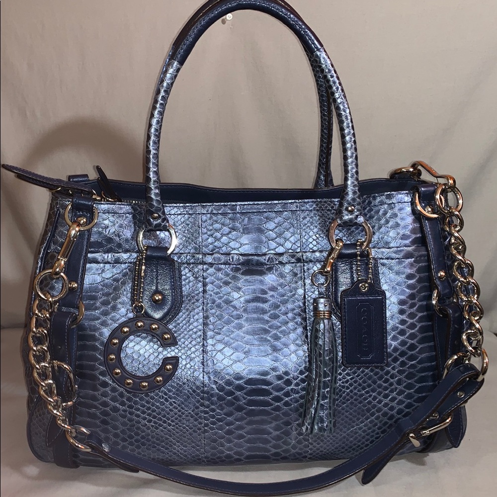 SOLD! Coach Sierra Carryall Bag Cobalt BlueLeather
